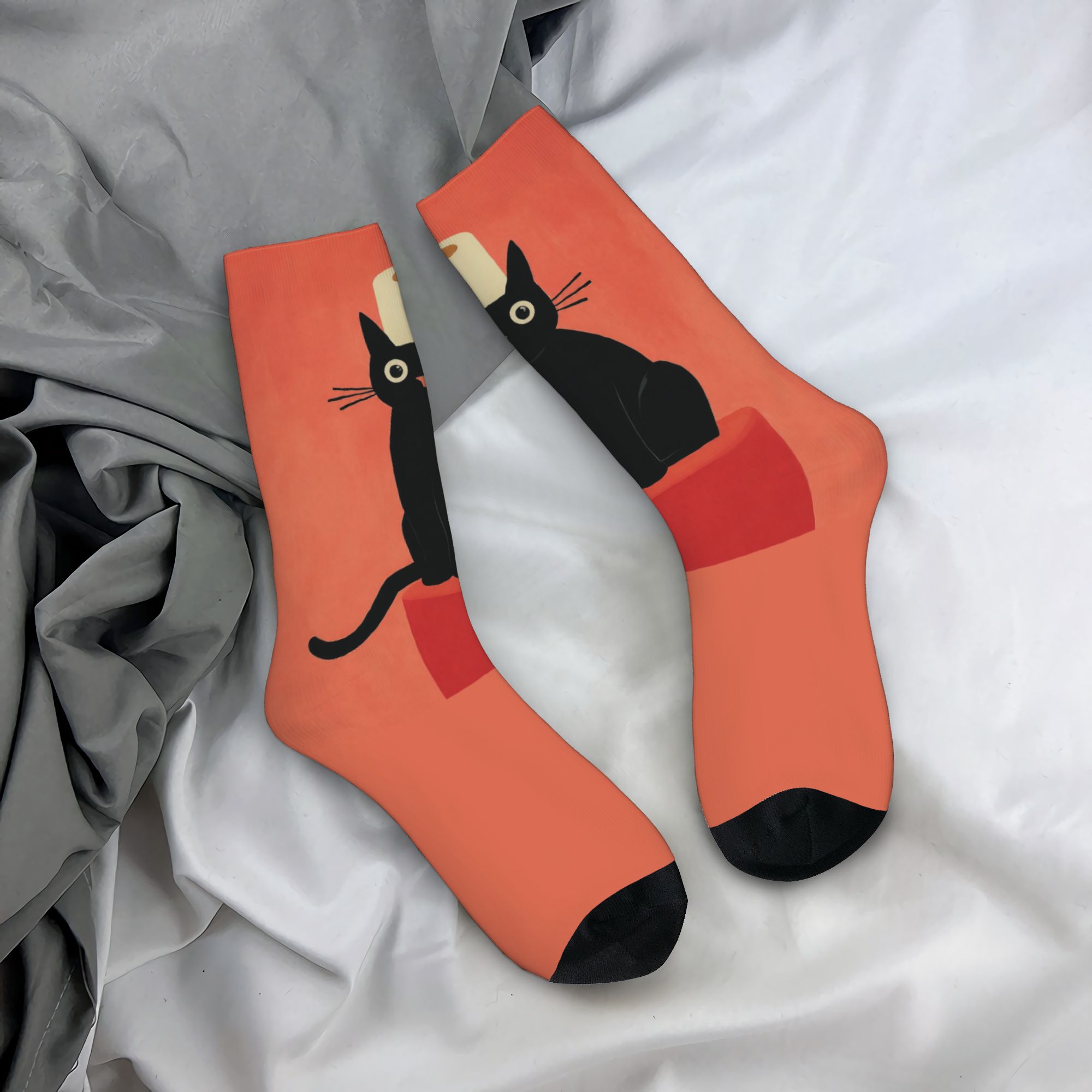 Aangepaste zwarte kat met toil - Dress Sock Men recensie en prijs